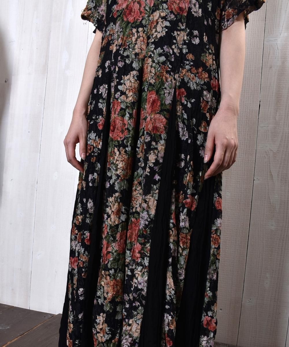 Short sleeve flour pattern lace one piece｜花柄レースワンピース