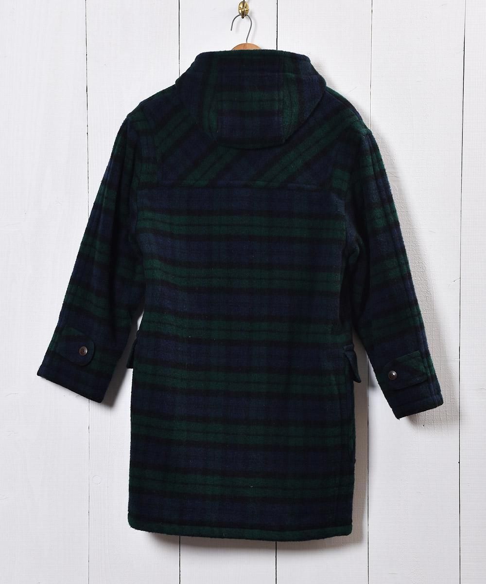 アメリカ製”L.L. Bean” ウールダッフルコート チェックパターン - 古着