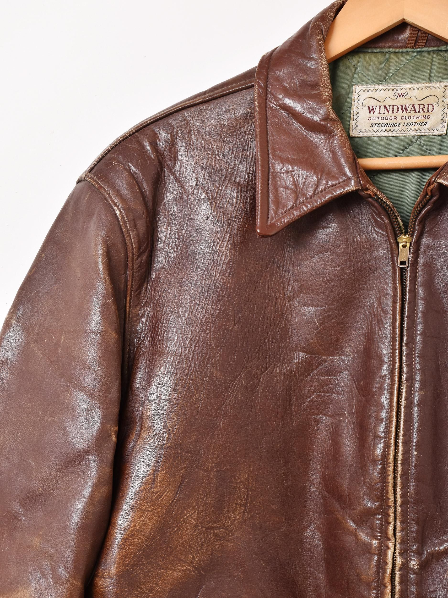 40's〜50's Leather Jacket | WIND WARD - 古着屋グレープフルーツ