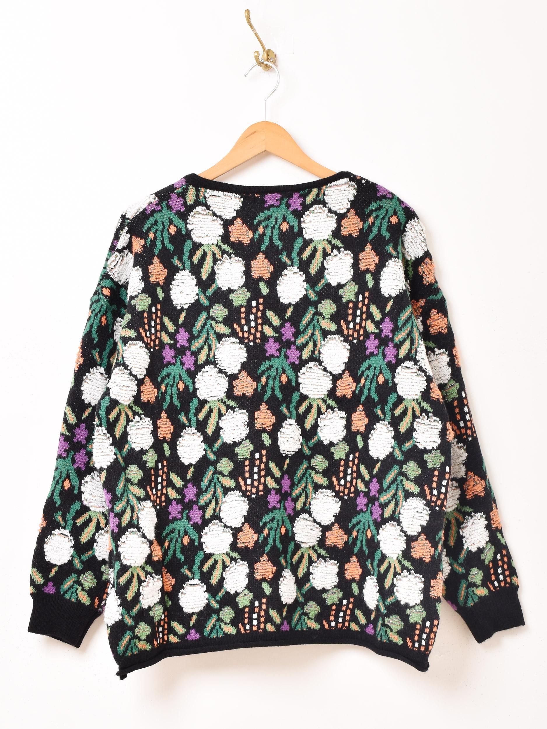 Meridian 花柄カーディガン | ブラック - 古着屋グレープフルーツ