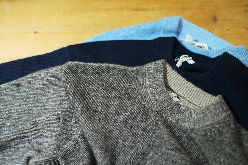 ブラックアルパカ 裏カシミア ひょっとこP/O SWEATER(NATURAL BLACK