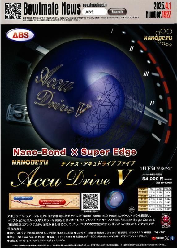 Nano-Bond × Super Edge】ABS ナノデス アキュドライブ5 - ボウリング