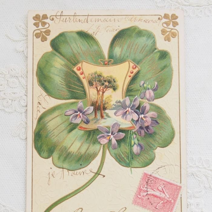 フランスアンティークポストカード 美しいサラちゃん フランス