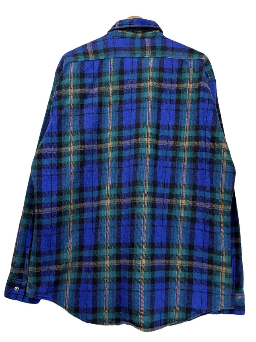 USA製 70s~80s FIVE BROTHER Check Flannel L/S Shirt 青緑 XL-TALL