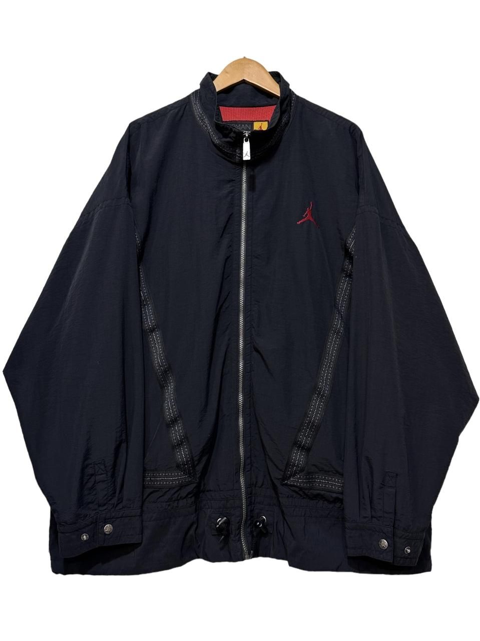 90s NIKE AIR JORDAN Logo Nylon Jacket 黒 XL ナイキ エアジョーダン