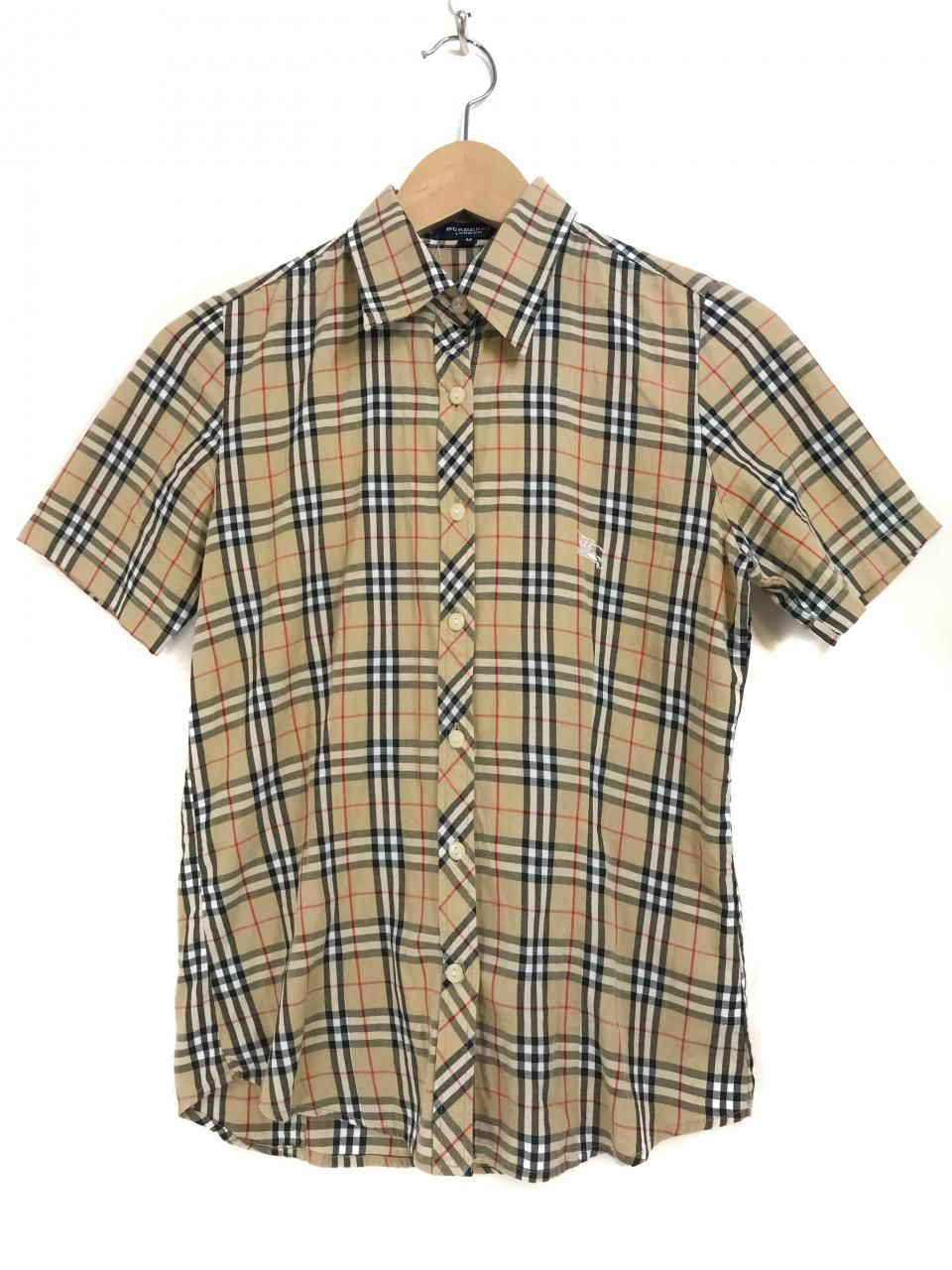 BURBERRY Cotton Check S/S Shirts レディース M ベージュ バーバリー
