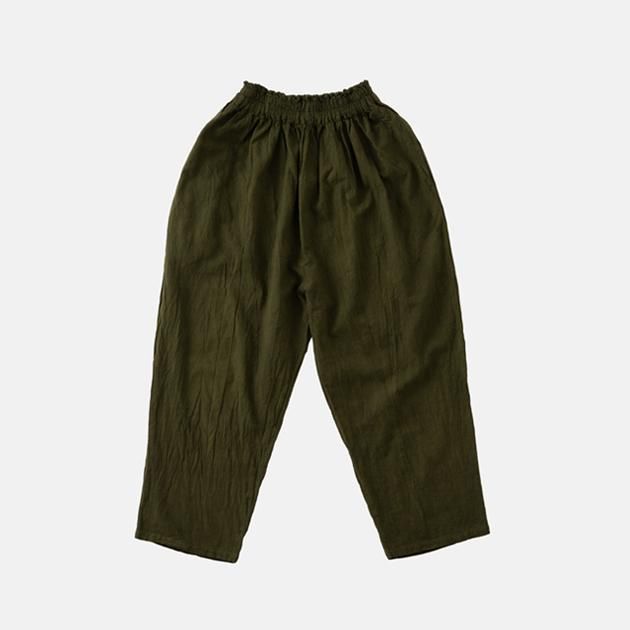 ヂェン先生の日常着｜クロップドパンツ カーキ - ファッション