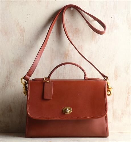 オールドコーチ レザー 2way ショルダーバッグ 茶色