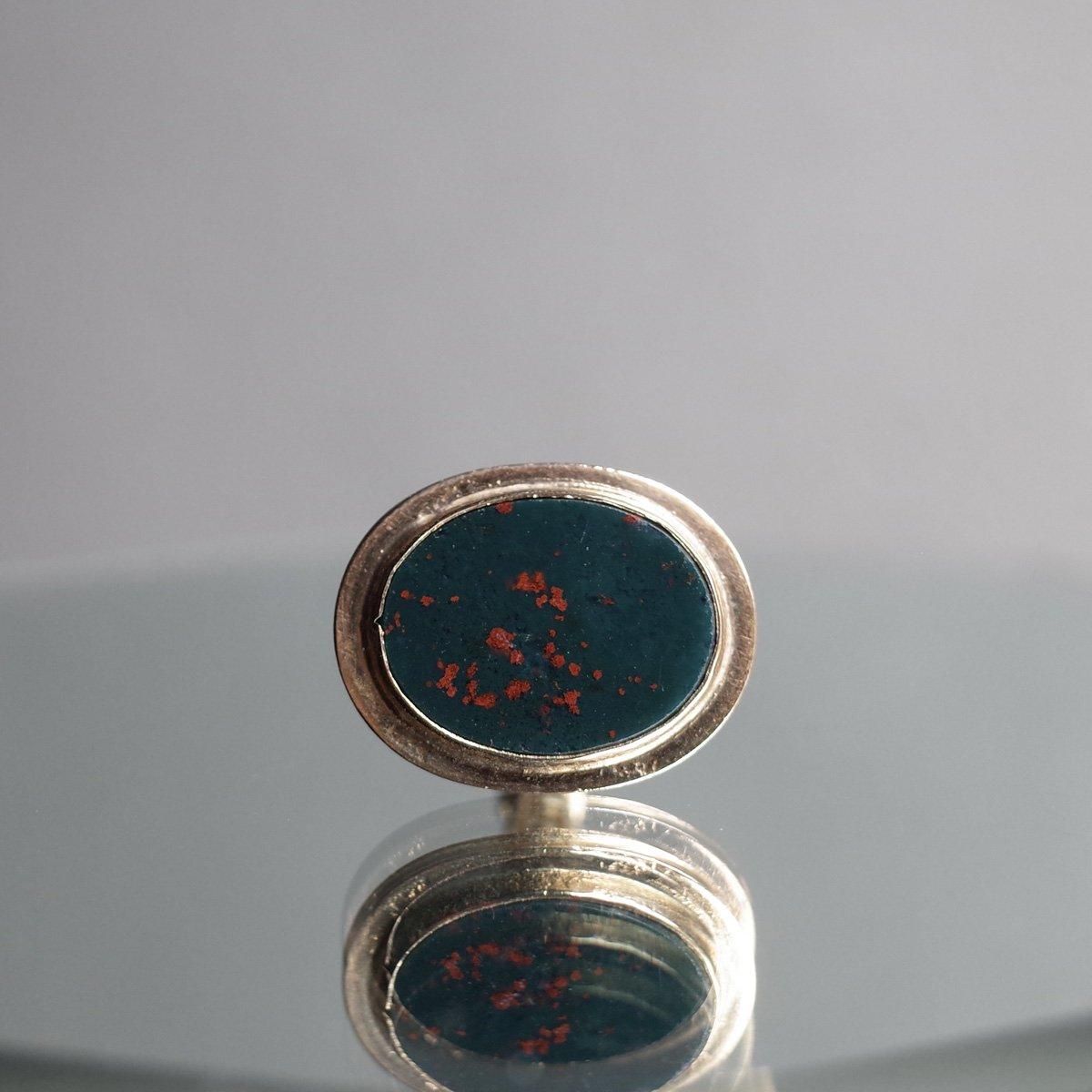 9金 ブラッドストーン フォブシール（Victorian - Art Deco 9K Blood