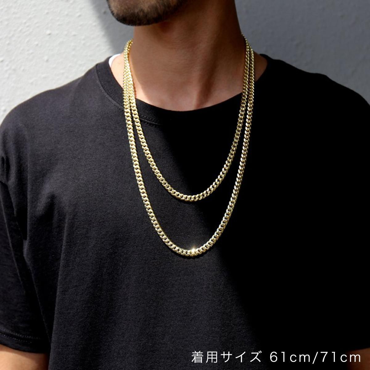 10K イエローゴールド マイアミネックレス 幅6.5mm 61cm H180MIA