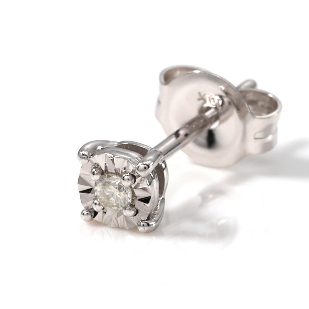 ダイヤモンド 10K ホワイトゴールド ピアス 3.5mm E2418R-10W