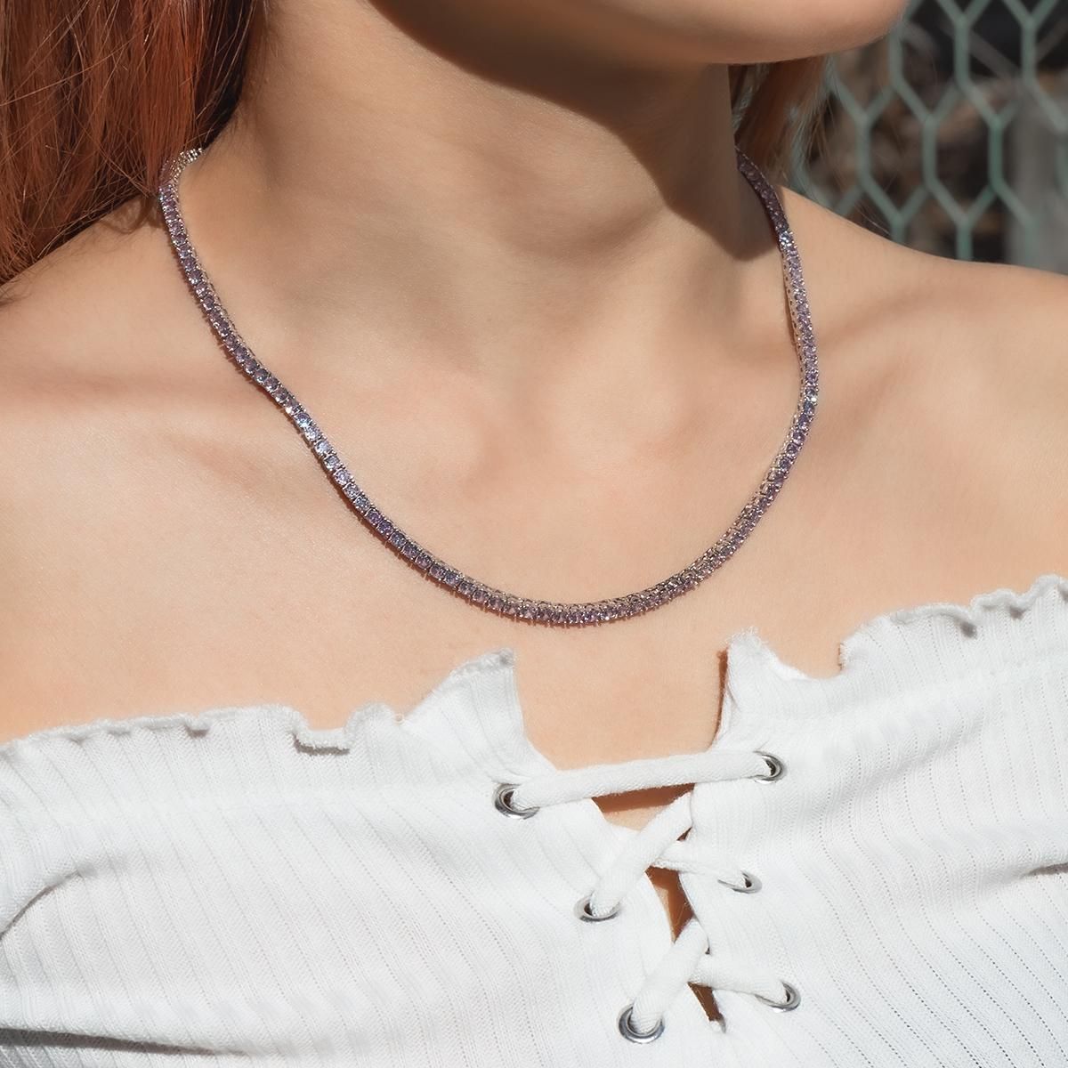 シルバー テニスネックレス 幅3.5mm 40cm-45cm - AVALANCHE OFFICIAL STORE