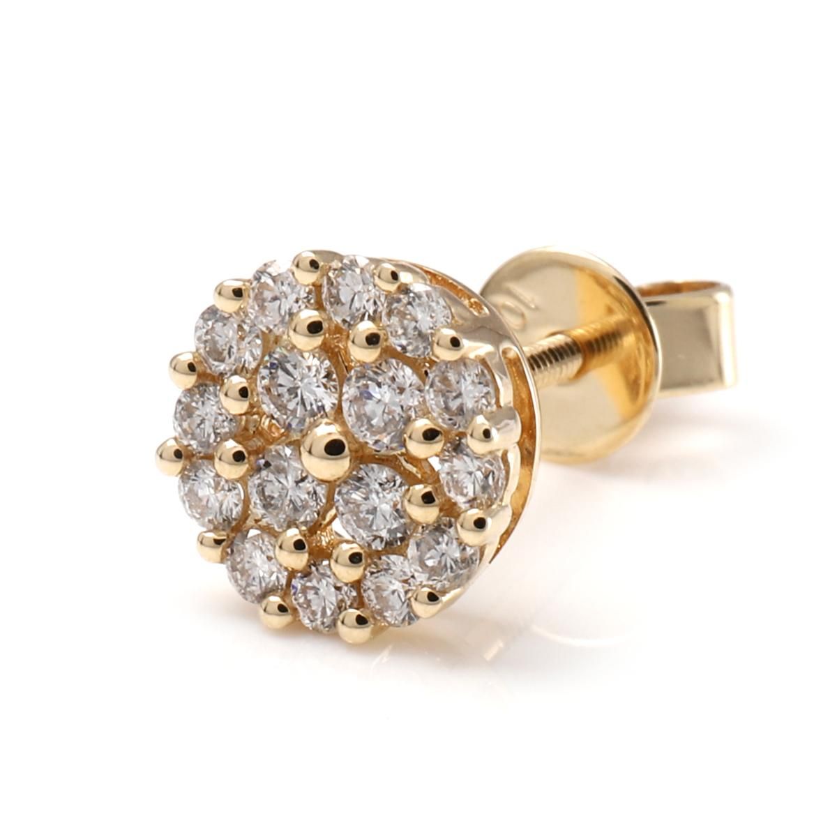 ダイヤモンド 10K イエローゴールド ピアス 7.5mm A0126214