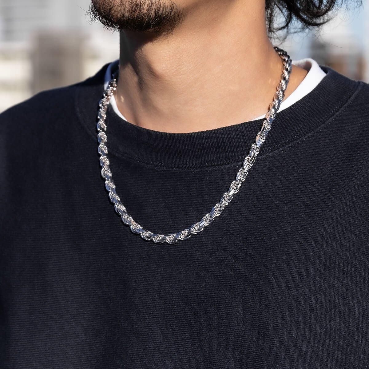 シルバー ロープネックレス 幅7mm 50cm-55cm 150HCMD-HM - AVALANCHE