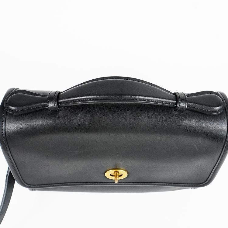 COACH コーチ ターンロック2WAYフラップショルダーバッグ ブラック