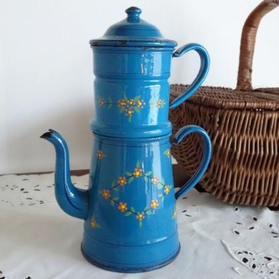 アンティーク ホーローポット | フランス 2段式ホーローポット