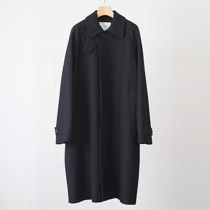 20%OFF】【STUDIO NICHOLSON】OUTERWEAR - RAGLAN WOOL COAT DARK NAVY