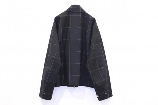 YOKE | CUT-OFF DRIZZLER JACKET(NAVY CHECK) | カットオフドリズラー