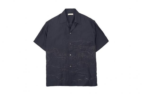 YOKE | LANDSCAPE PRINTED OPEN COLLAR SHIRT(IVORY) | ランドスケープ