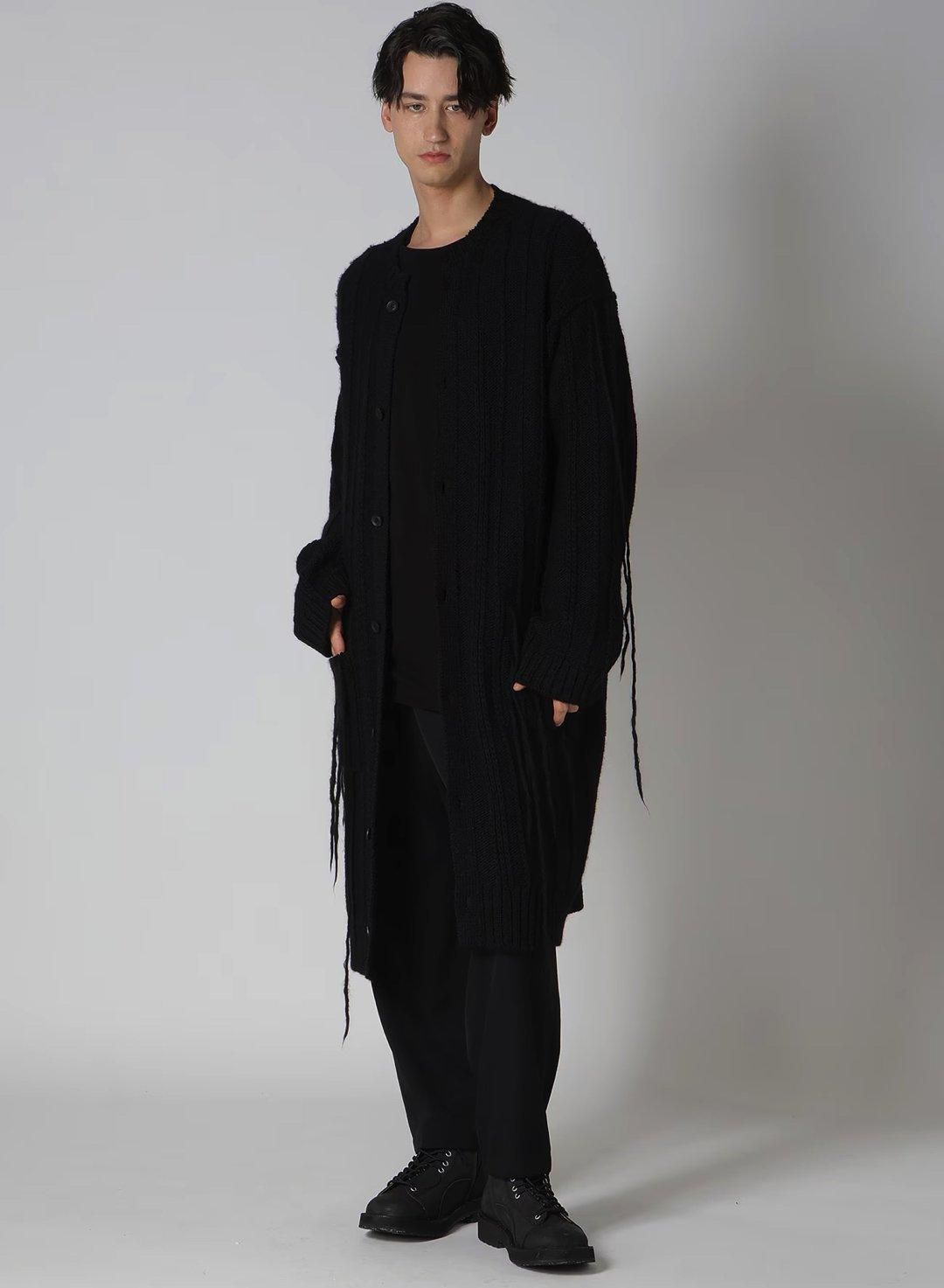 Yohji Yamamoto POUR HOMME 糸ふらしロングニットカーディガン - Ka na