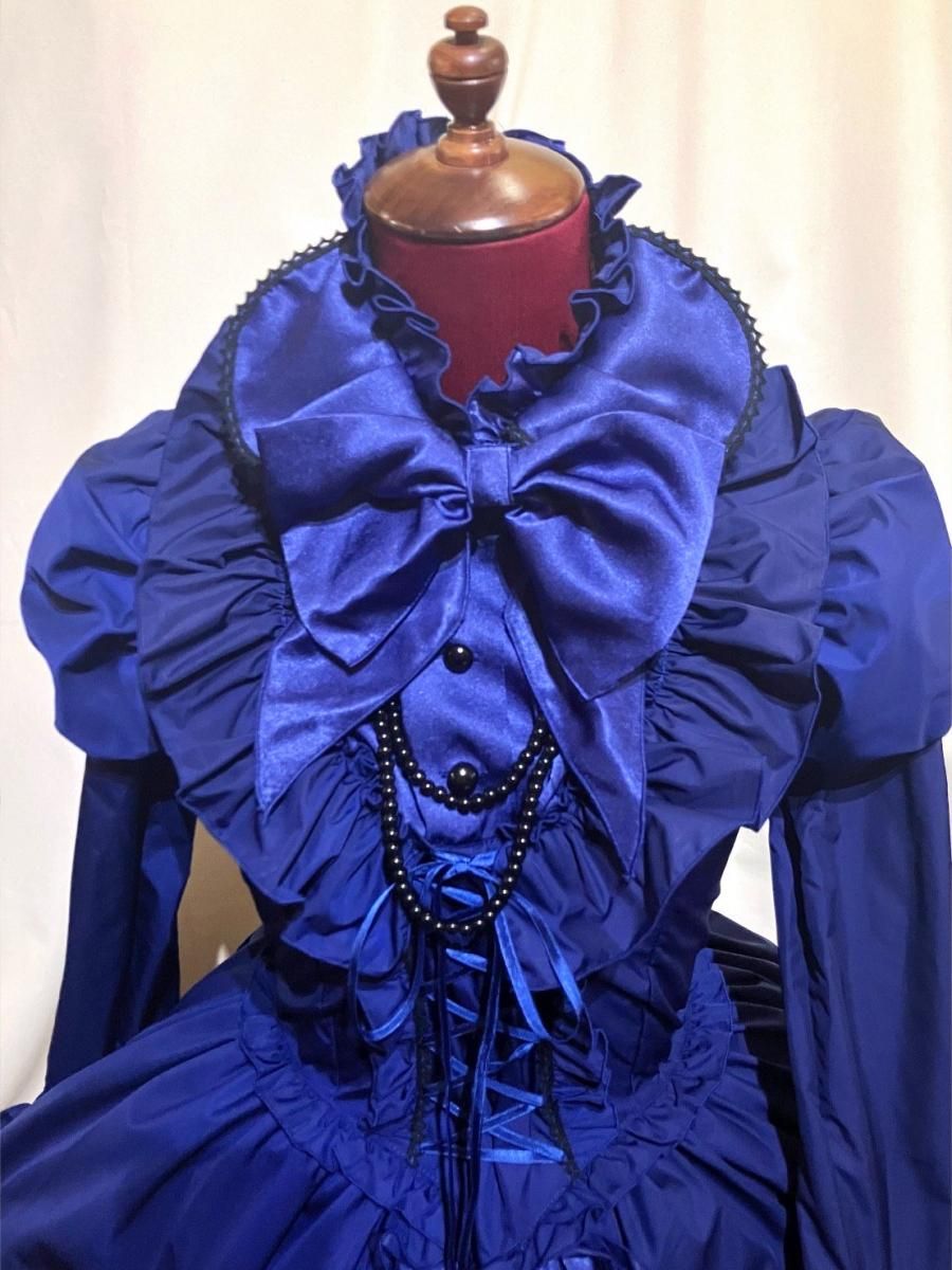 ◇受注商品◇アリス風編み上げドレスワンピース：青 - MARBLE ~online