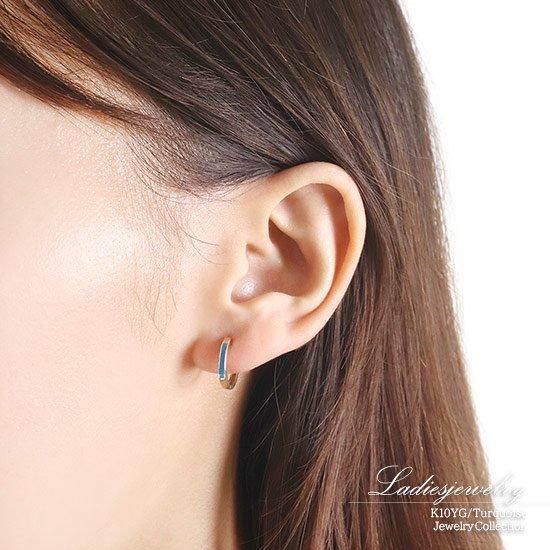K10YG ターコイズ フープピアス 10金イエローゴールド |ギフト専門通販