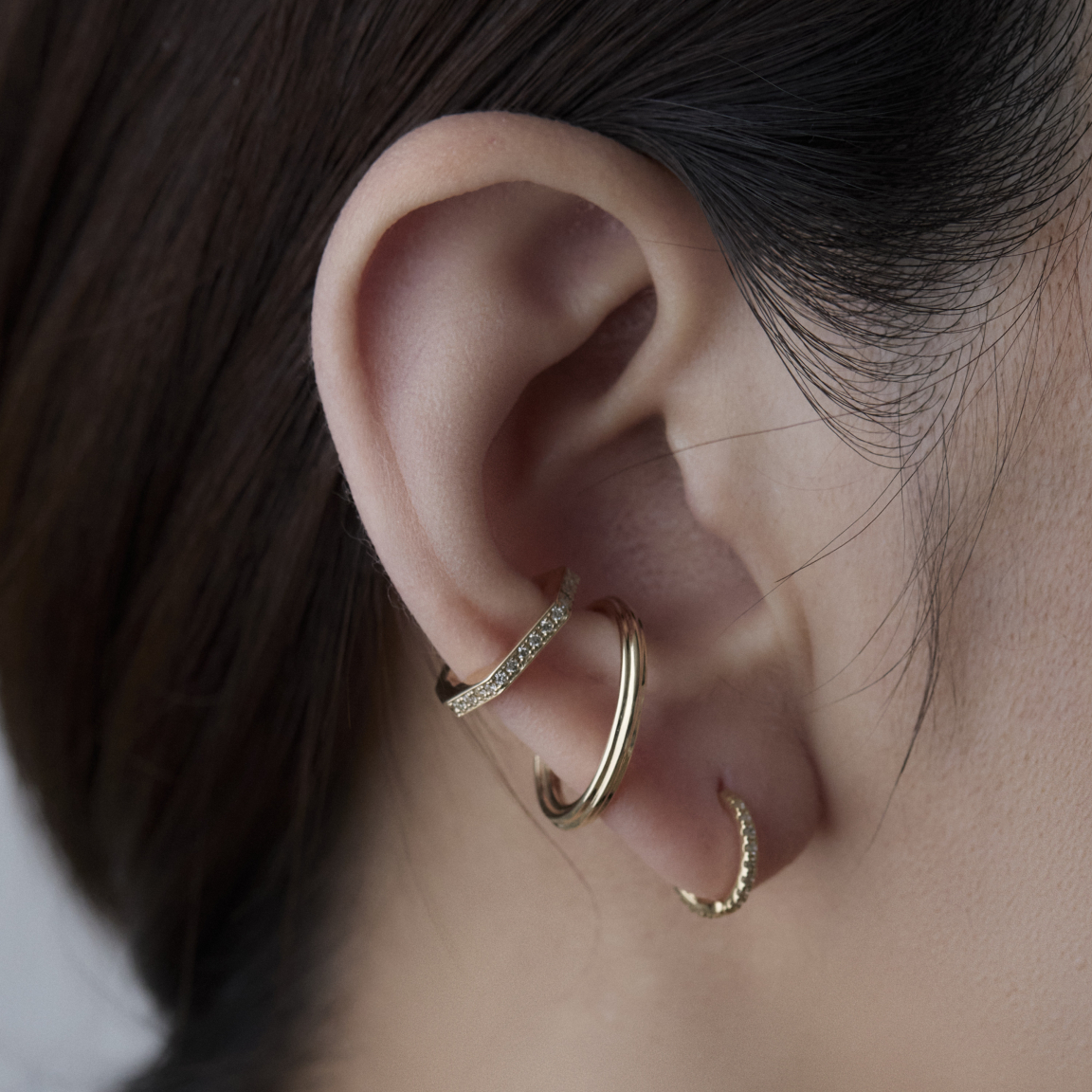 Hirotaka（ヒロタカ) MANHATTAN Diamond Hoop Earring M