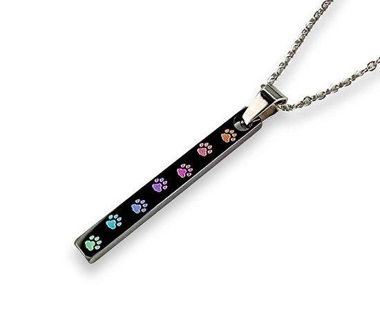 Hizm/SK accessory/にゃんこ散歩ペンダントM 4mm幅 黒銀ピアノブラック