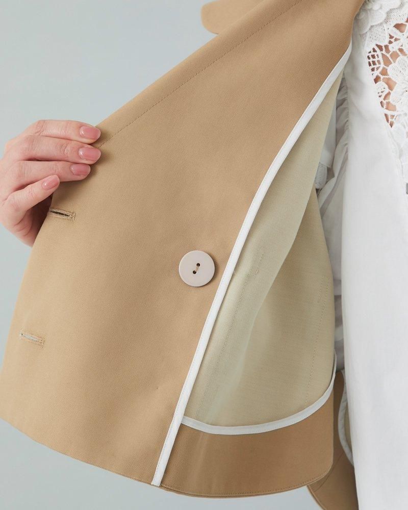 20％off】ダブルブレストショートジャケット(ベージュ) - seventen