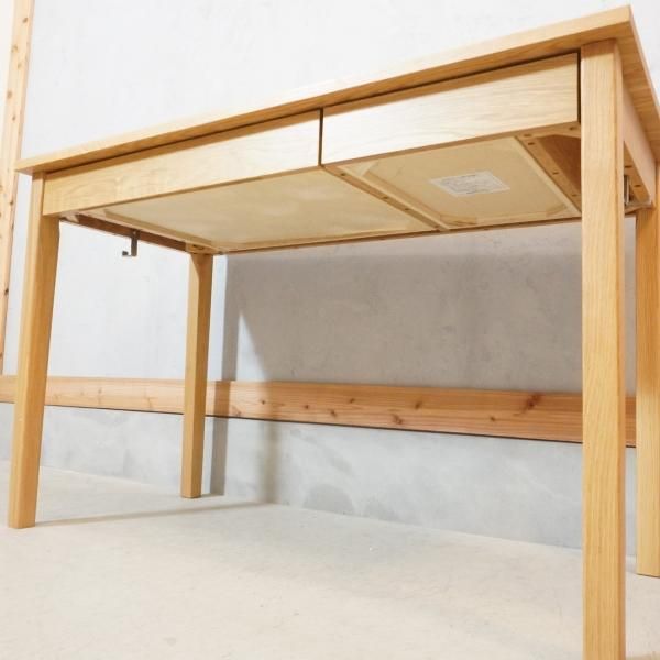 人気のMUJI(無印良品)のオーク材パーソナルデスク/引き出し付き