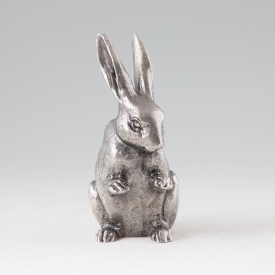錫 置物 干支 うさぎ（卯） 黒漆加工 [No.186D-4-1]｜薩摩錫器工芸館