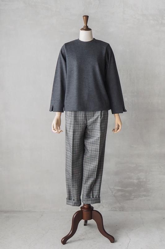 HAND ROOM WOMENSフランネル テーパードトラウザーズ（グレンチェック