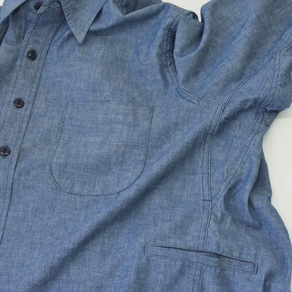 Sassafras（ササフラス）WHEEL BARROW SHIRT ブルー（5ozシャンブレー）