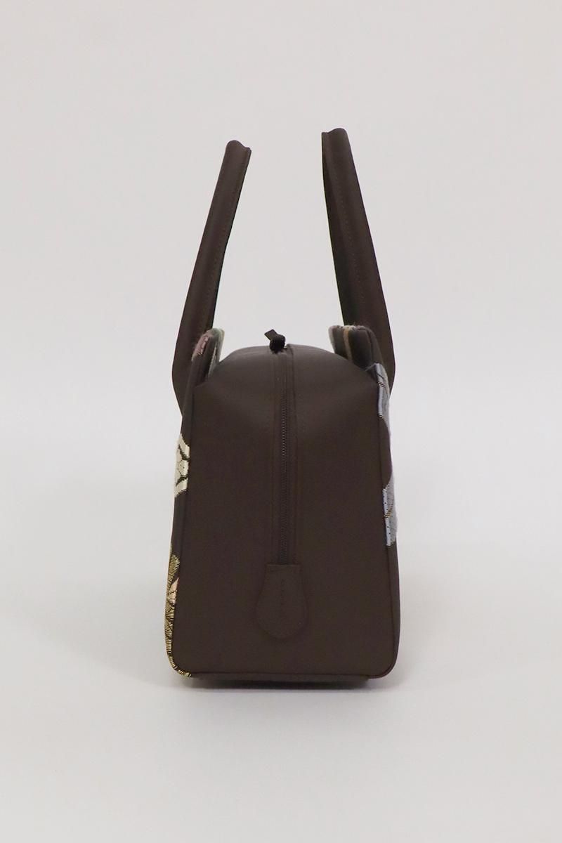 G-3044】利休バッグ 焦茶色 笹蔓文 - 銀座きもの青木｜長く大切に着