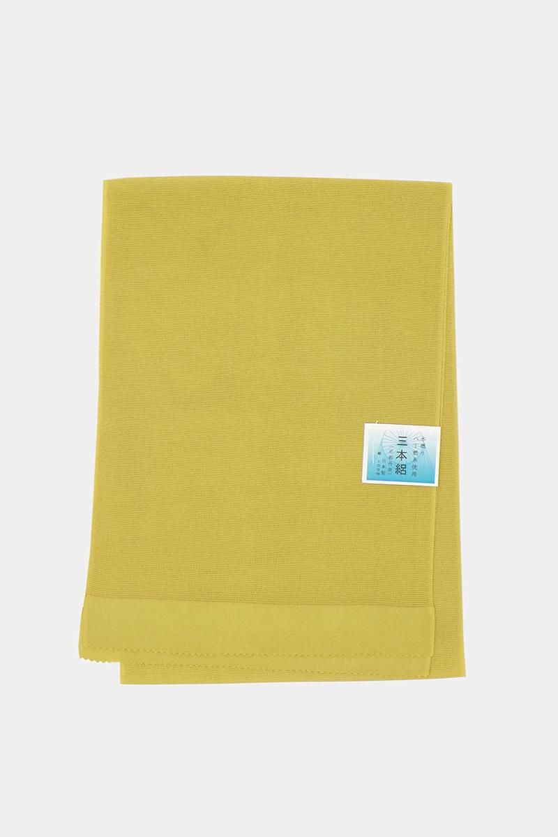 W-045】衿秀製 三本絽 帯揚げ 無地 レモン色 - 銀座きもの青木｜長く