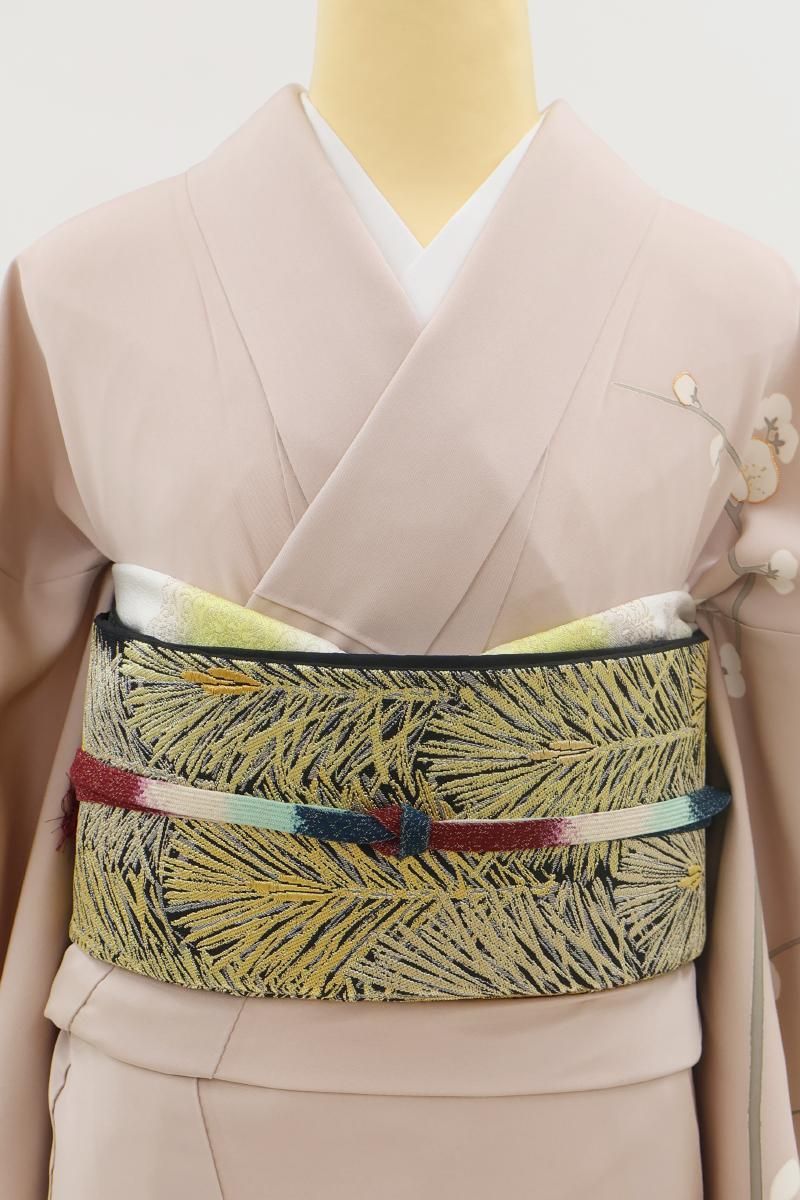 銀座【L-8647】袋帯 黒色 大王松（落款入） - 銀座きもの青木｜長く