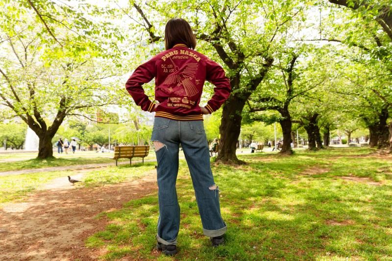 ナスカジャン2025別珍（キヌア・バーガンディ） - ホラーにプロレス