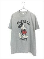 古着 80s USA製 Disney Mickey ミッキー 白足 「BUFFALO STATE