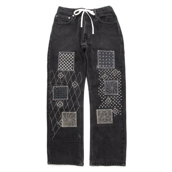 Nasngwam ナスングワム｜SASHIKO EASY DENIM PANTS (ブラック M-1