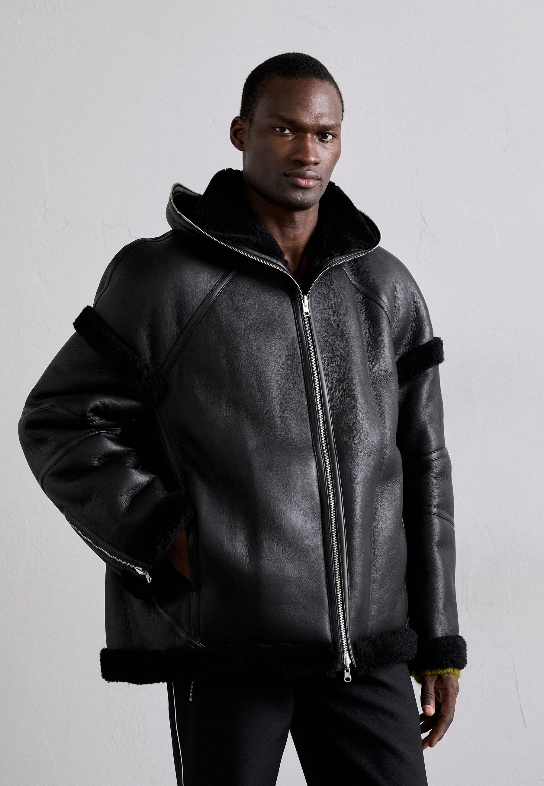 Helmut Lang APEX DENSE - Leather jacket - black - Zalando