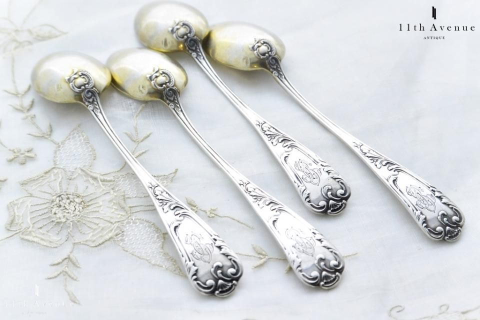 フランス／純銀】「ブランジェ」フォーク＆スプーン＋「エナン