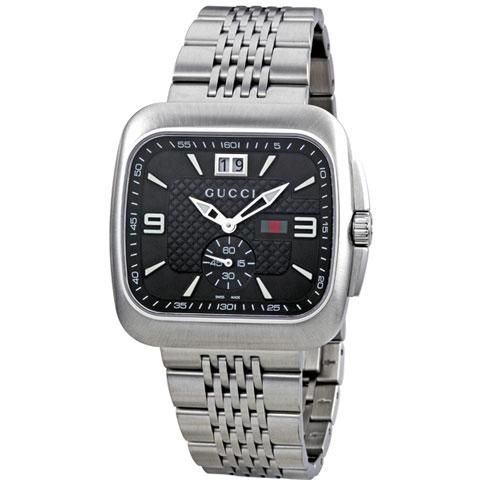 グッチ 腕時計 クーペ YA131305 ブラック×ステンレススチールベルト