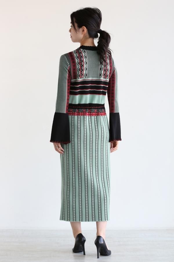 Pedicel Jacquard Knit Dress - YAMAROKU（ヤマロク） オンラインストア