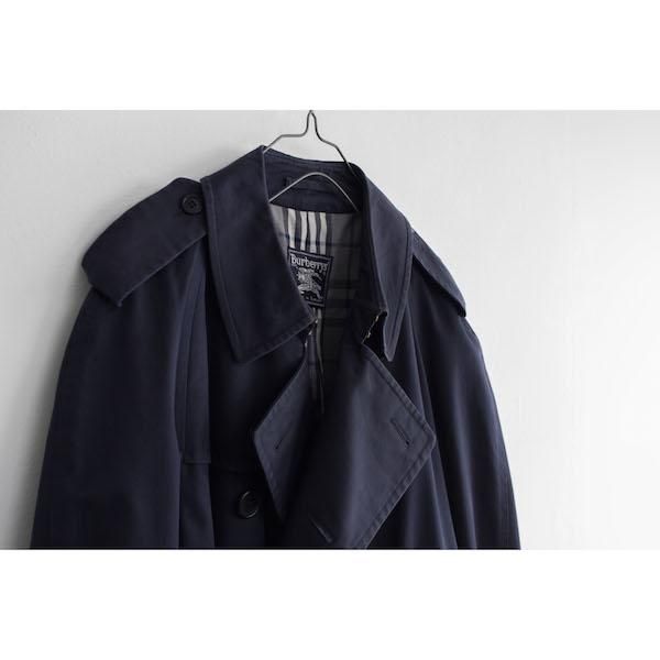メンズ] 80's~ イングランド製 バーバリー トレンチコート ネイビー