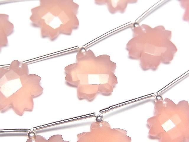 ピンクカルセドニー フラワーカット 1連｜天然石ビーズの卸問屋・通販