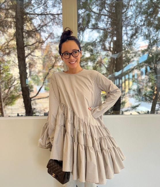 March Opera tiered OP【ベージュギンガム/Sサイズのみ】※順次発送予定