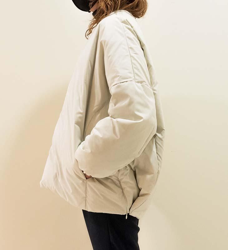 ロフトラボ ノーカラーオーバーダウンジャケット DAMB レディース