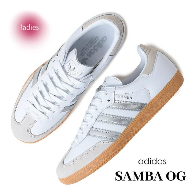 adidas SAMBA OG W WHITE SILVER GUM アディダス サンバ スニーカー