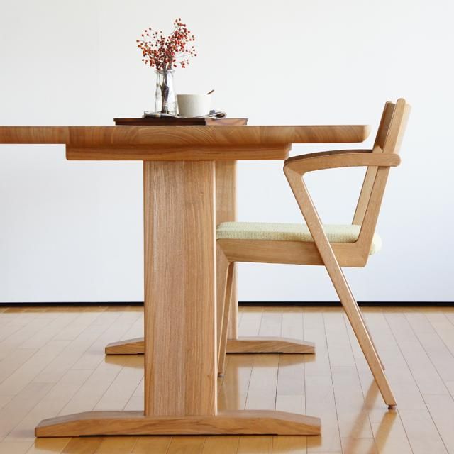 スペシャルオーダー無垢テーブルEX/二本脚タイプ 樹種とサイズが選べる