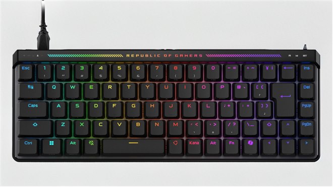 ASUS、65%ゲーミングキーボード「ROG Falchion Ace HFX」の日本語配列